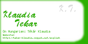 klaudia tekar business card